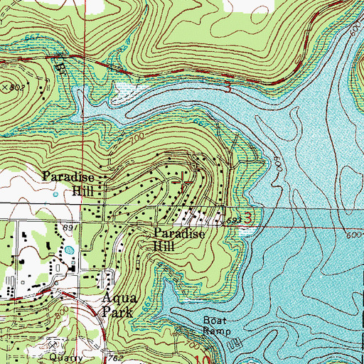 Topographic Map of Paradise Hill, OK