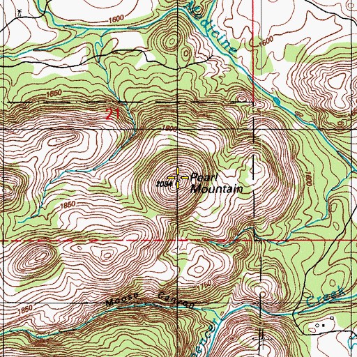 Topographic Map of Pearl Mountain, OK