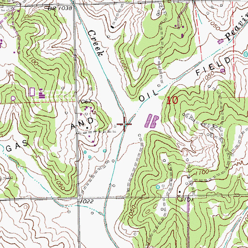 Topographic Map of Peavine Creek, OK