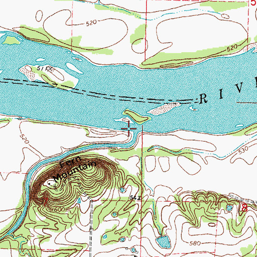 Topographic Map of Pecan Creek, OK