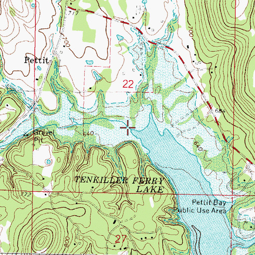 Topographic Map of Pettit Creek, OK