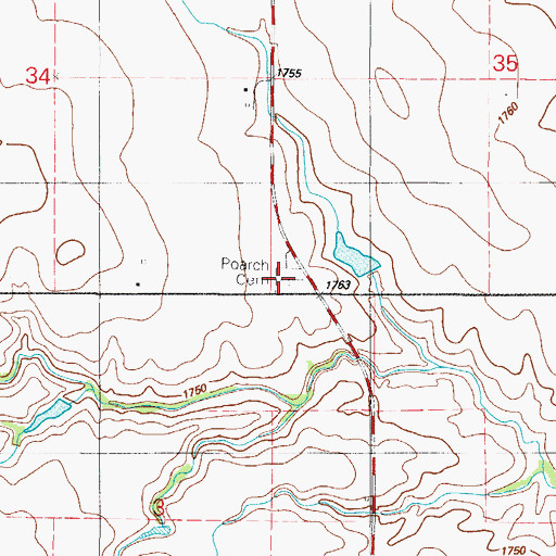 Topographic Map of Poarch Cemetery, OK