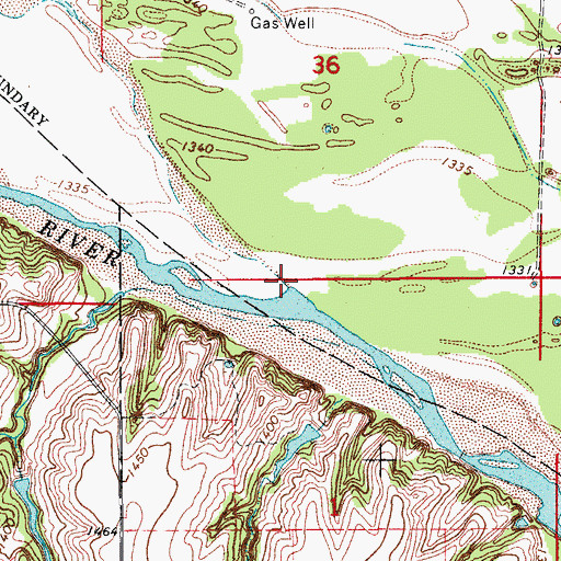 Topographic Map of Powder Face Creek, OK
