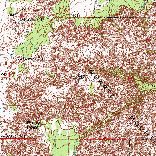 Topographic Map of Quartz Mountain, OK
