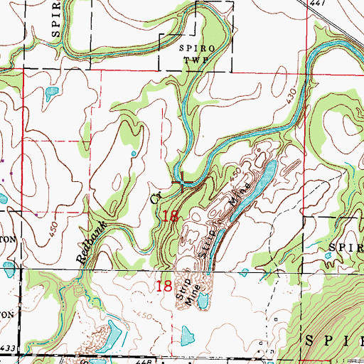 Topographic Map of Redbank Creek, OK