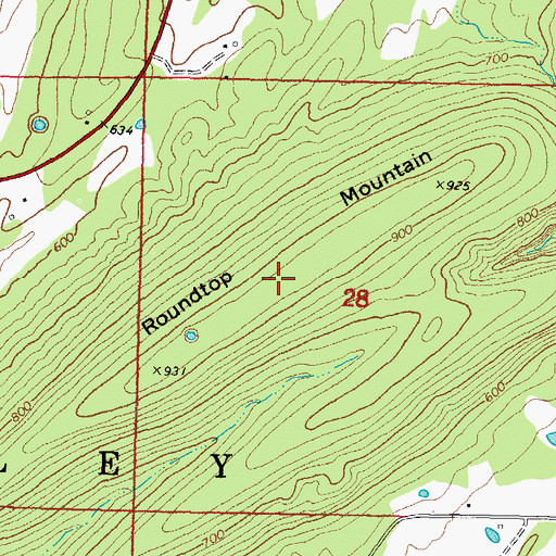 Topographic Map of Roundtop Mountain, OK