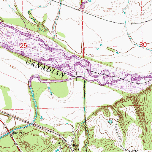 Topographic Map of Salt Creek, OK