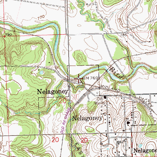 Topographic Map of Saucy Calf Creek, OK