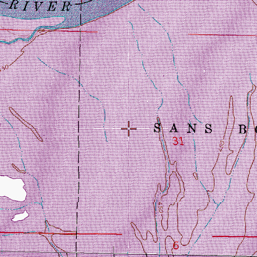 Topographic Map of Saylor Bottom, OK