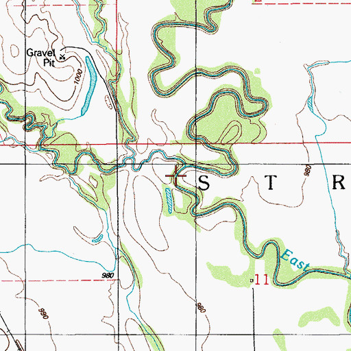 Topographic Map of Snake Creek, OK