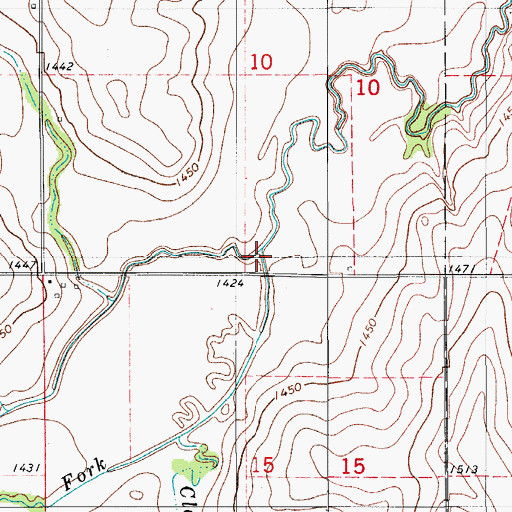 Topographic Map of South Fork Cavalry Creek, OK
