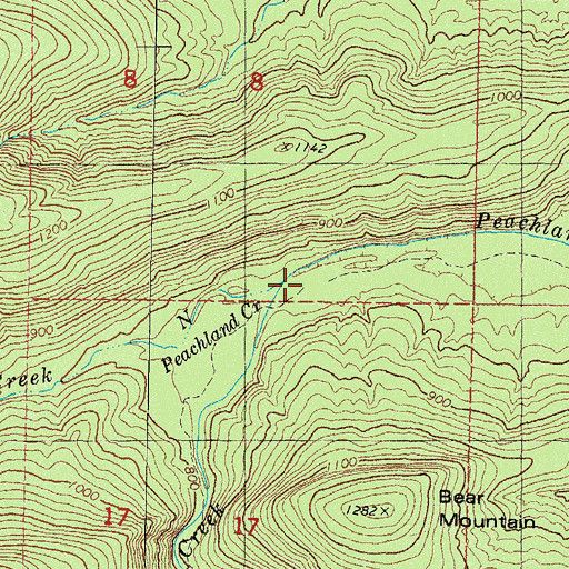 Topographic Map of South Peachland Creek, OK