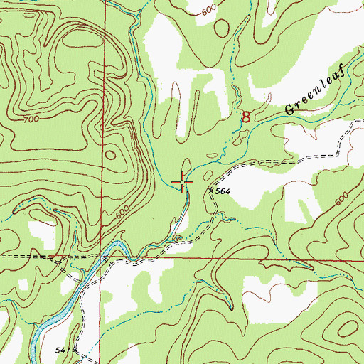 Topographic Map of Spaniard Creek, OK