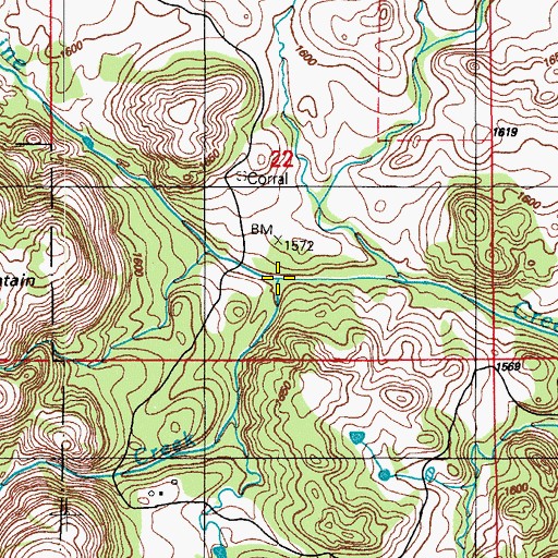 Topographic Map of Spencer Creek, OK