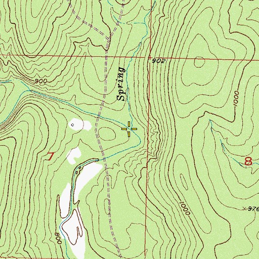 Topographic Map of Spring Branch, OK