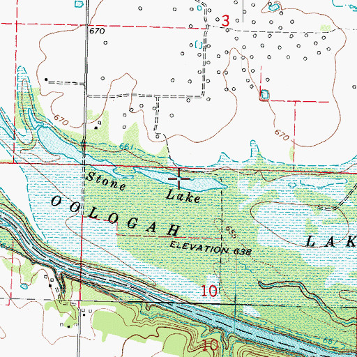 Topographic Map of Stone Lake, OK