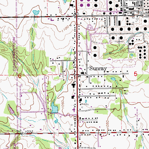 Topographic Map of Sunray, OK