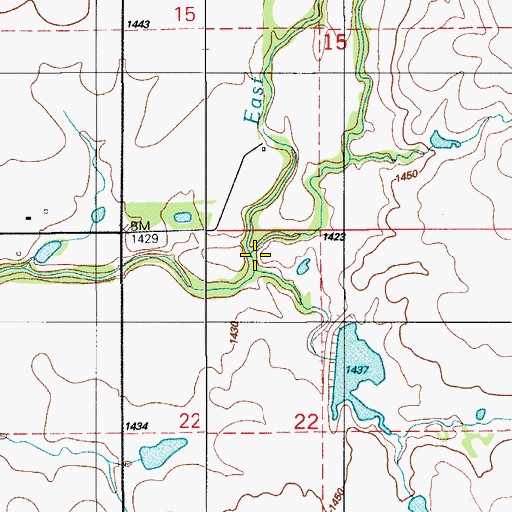 Topographic Map of Telephone Creek, OK