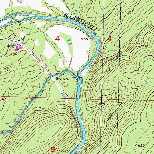 Topographic Map of Tenmile Creek, OK
