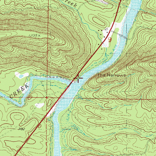 Topographic Map of The Narrows, OK