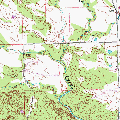 Topographic Map of Threemile Creek, OK