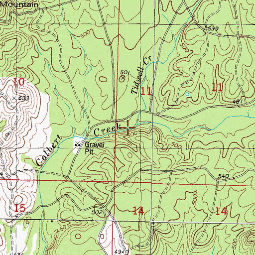 Topographic Map of Tidwell Creek, OK