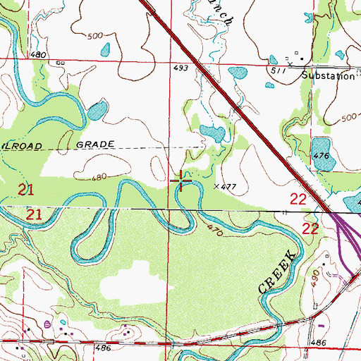 Topographic Map of Tiener Branch, OK