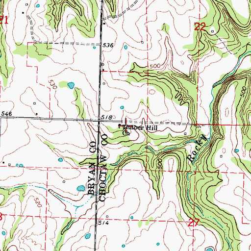 Topographic Map of Timber Hill Church, OK