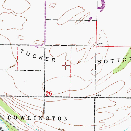Topographic Map of Tucker Bottom, OK