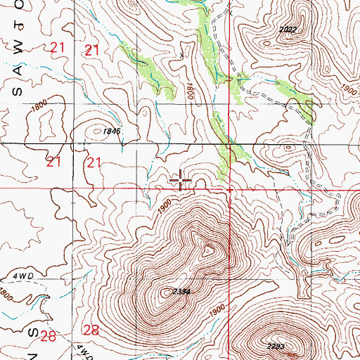 Topographic Map of Sawtooth Mountains, AZ