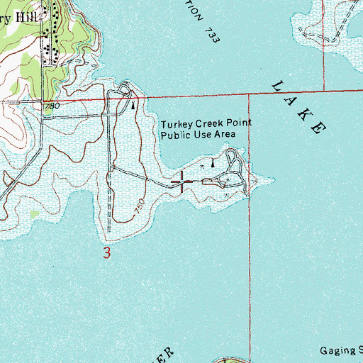 Topographic Map of Turkey Creek Point Public Use Area, OK