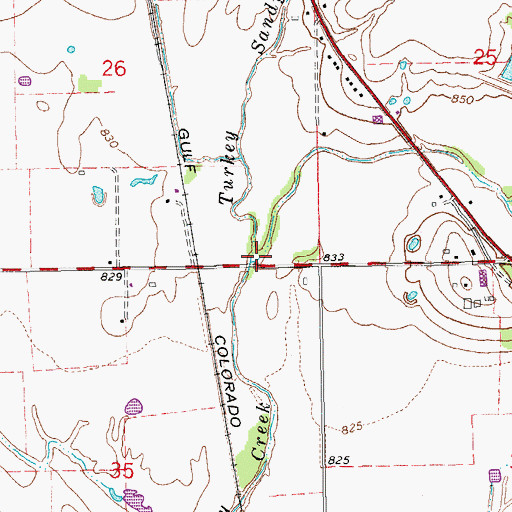 Topographic Map of Turkey Sandy Creek, OK