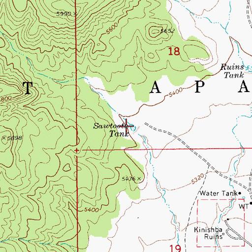 Topographic Map of Sawtooth Tank, AZ