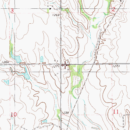 Topographic Map of Vernon School, OK