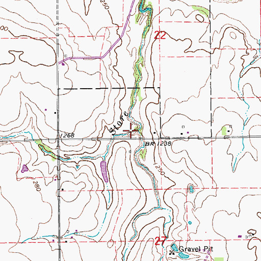 Topographic Map of West Creek, OK