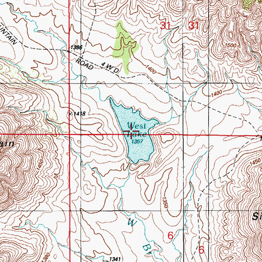 Topographic Map of West Lake, OK