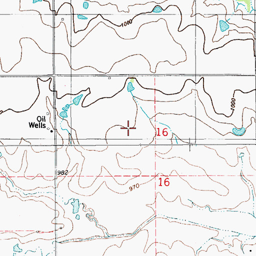 Topographic Map of West Rabbit Creek Oil Field, OK