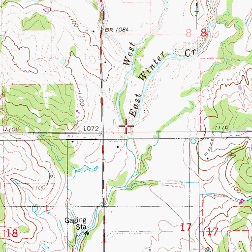 Topographic Map of West Winter Creek, OK