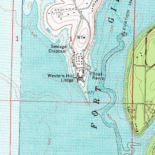 Topographic Map of Western Hill Lodge, OK