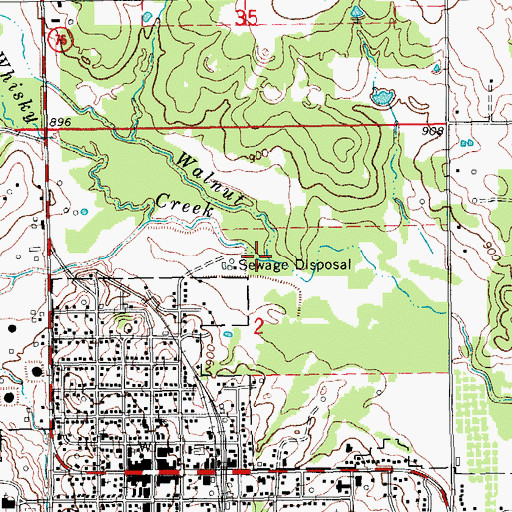 Topographic Map of Whisky Creek, OK