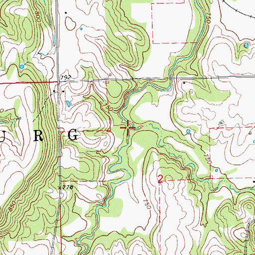 Topographic Map of Wildcat Creek, OK