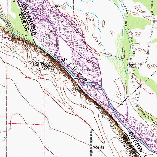 Topographic Map of Wildhorse Creek, OK