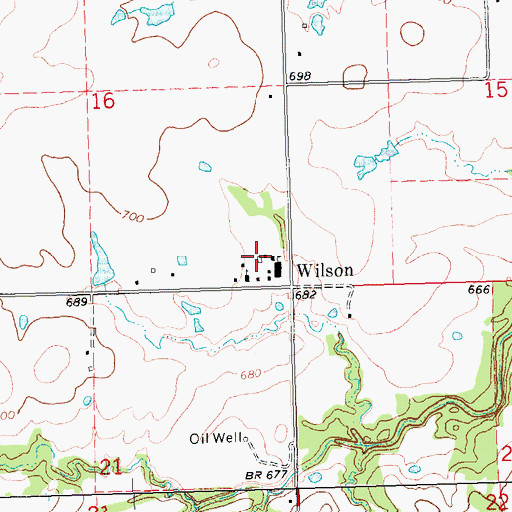 Topographic Map of Wilson Elementary School, OK