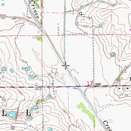 Topographic Map of Wolf Creek, OK