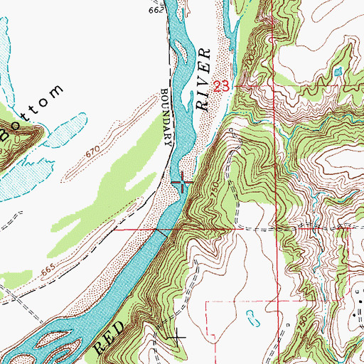 Topographic Map of Wolf Hollow Creek, OK