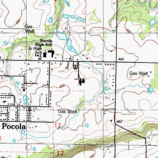 Topographic Map of Pocola School, OK