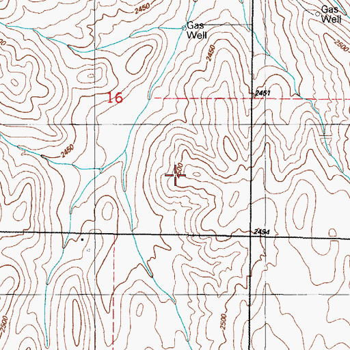 Topographic Map of Petersen Landing Strip (historical), OK