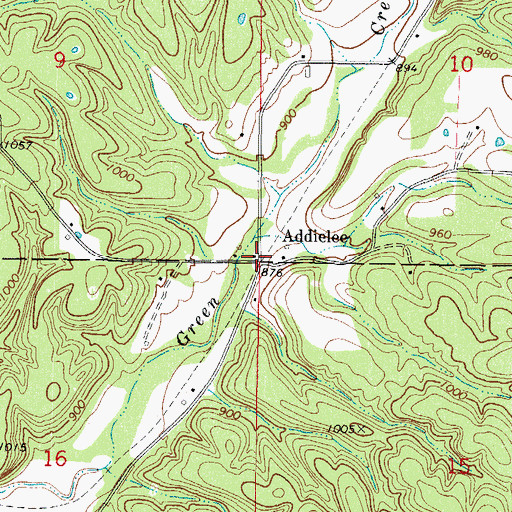 Topographic Map of Addielee, OK