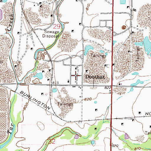Topographic Map of Douthat (historical), OK