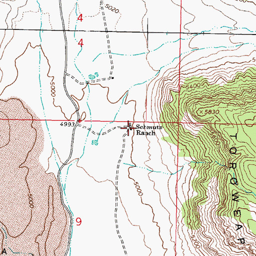 Topographic Map of Schmutz Ranch, AZ